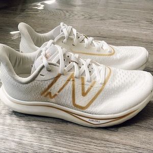 New Balance FuelCell Rebel v3 White/Gold Metallic Womens Size 8
